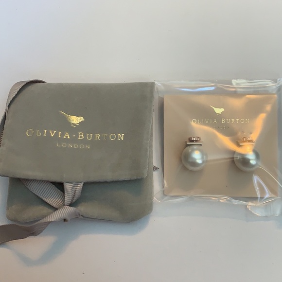 OLIVIA BURTON Crystal Faux Pearl Stud Earrings - Picture 3 of 7